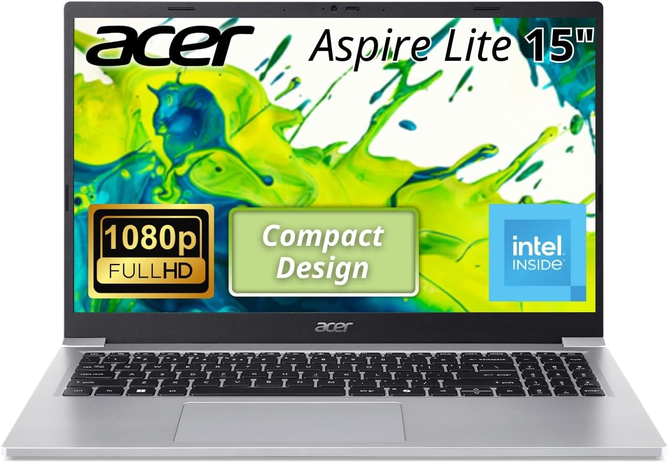 Acer Aspire Lite 15in Laptop AL15-36P-32XP Intel N305 8GB RAM 128GB SSD | 15.6in Full HD display