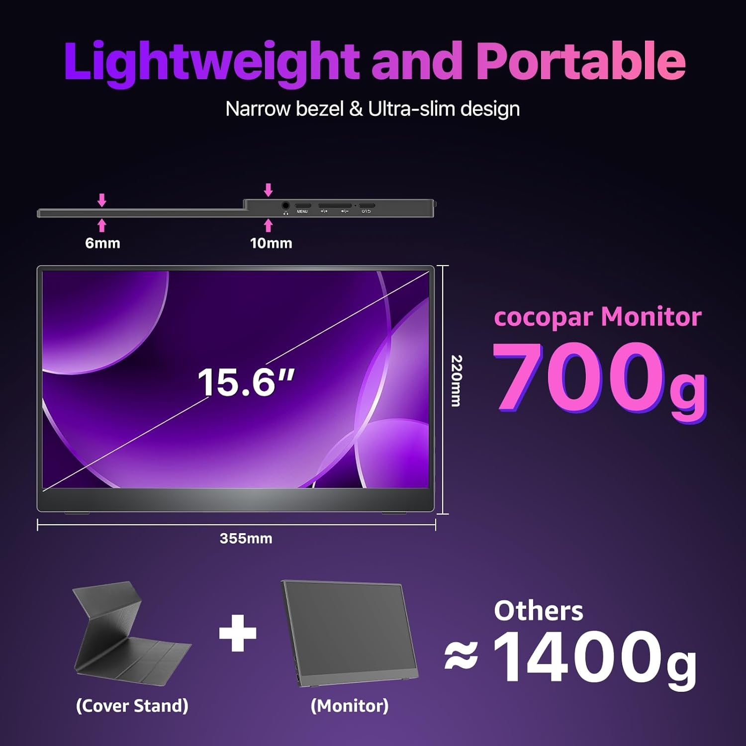 Cocopar 4K Portable Monitor for Laptop 15.6 Inch UHD 3840X2160 - Image 6